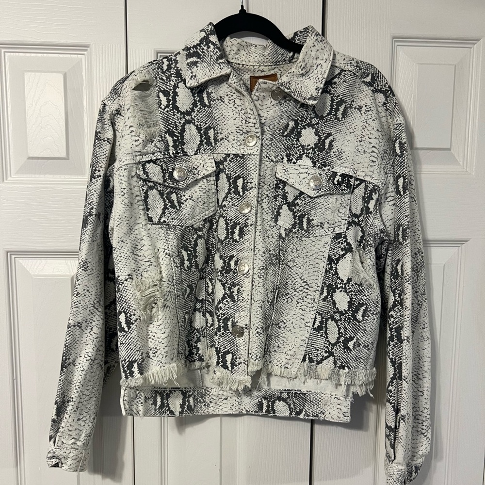 Snakeskin Pattern Jean Jacket - image 1